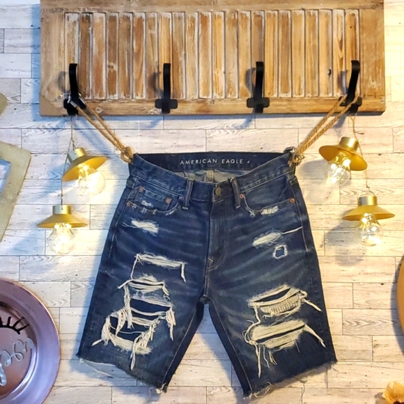 2 Pair of Mens American Eagle Jean Shorts - Picture 3 of 8